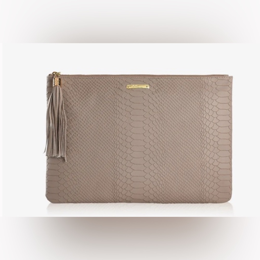 GiGi New York Taupe Clutch with Tassel